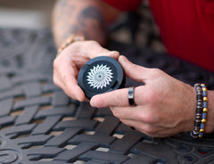 EDC Aluminum Modular Laser Engraved Pouch Container with carbon fiber carrying case