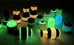 Slotted Spinner™ Rotational Lanyard Bead – Carbon Fiber | High-Viz Glow Core | EDC Fidget